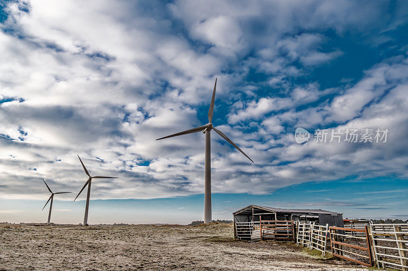 Wind turbines on the wadden sea island Fanoe fanø in Denmark